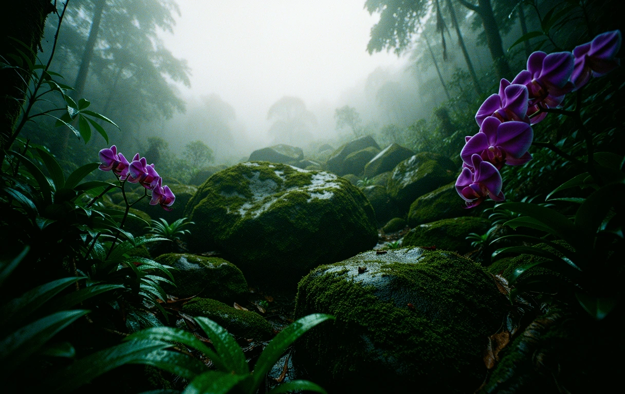 Morning mist over the Bogor Highlands